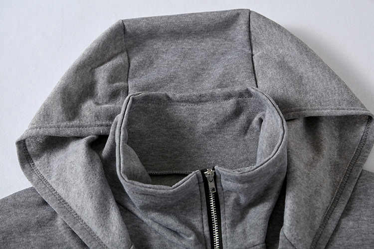 Long Hooded Pocket Zipper Loose Coat With False Two-piece Design