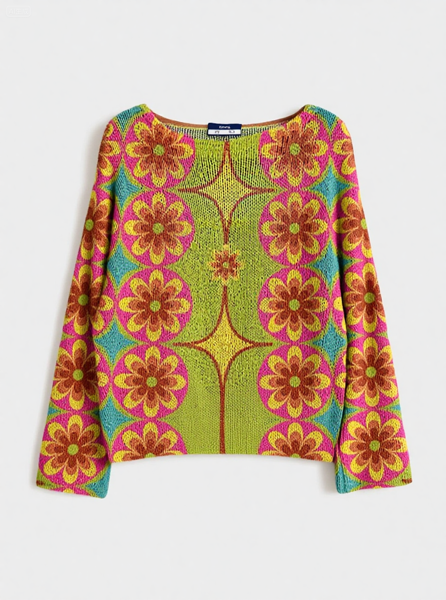 Women's Fashionable prints casual crew neck sweatshirt