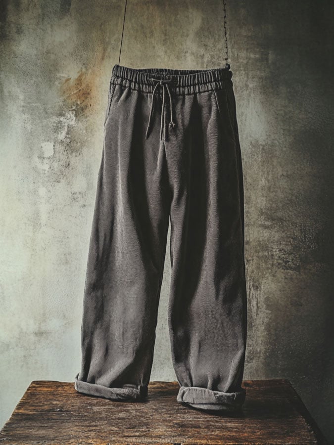 Men's Retro Casual Solid Color Wide Leg Pants