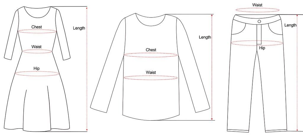 尺码表示例图片