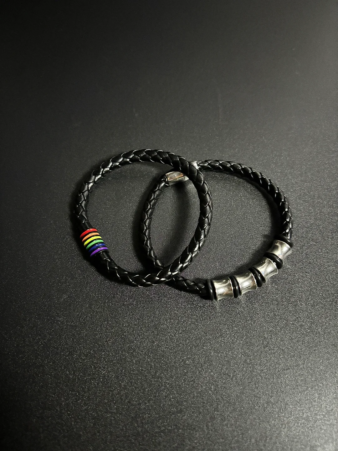 Minimalist Black Magnetic Leather Bracelet