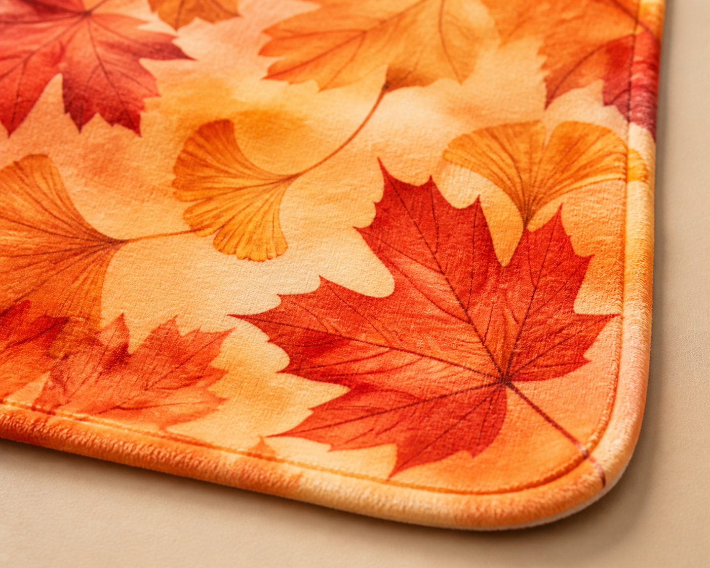 Leaf Print Throw Blanket Flannel