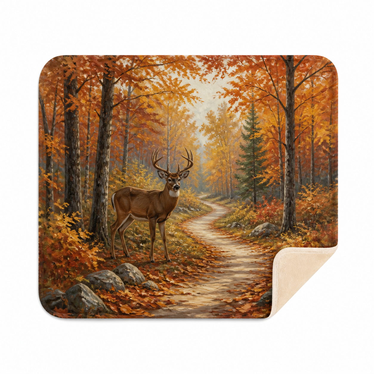 Forest Deer Throw Blanket Flannel