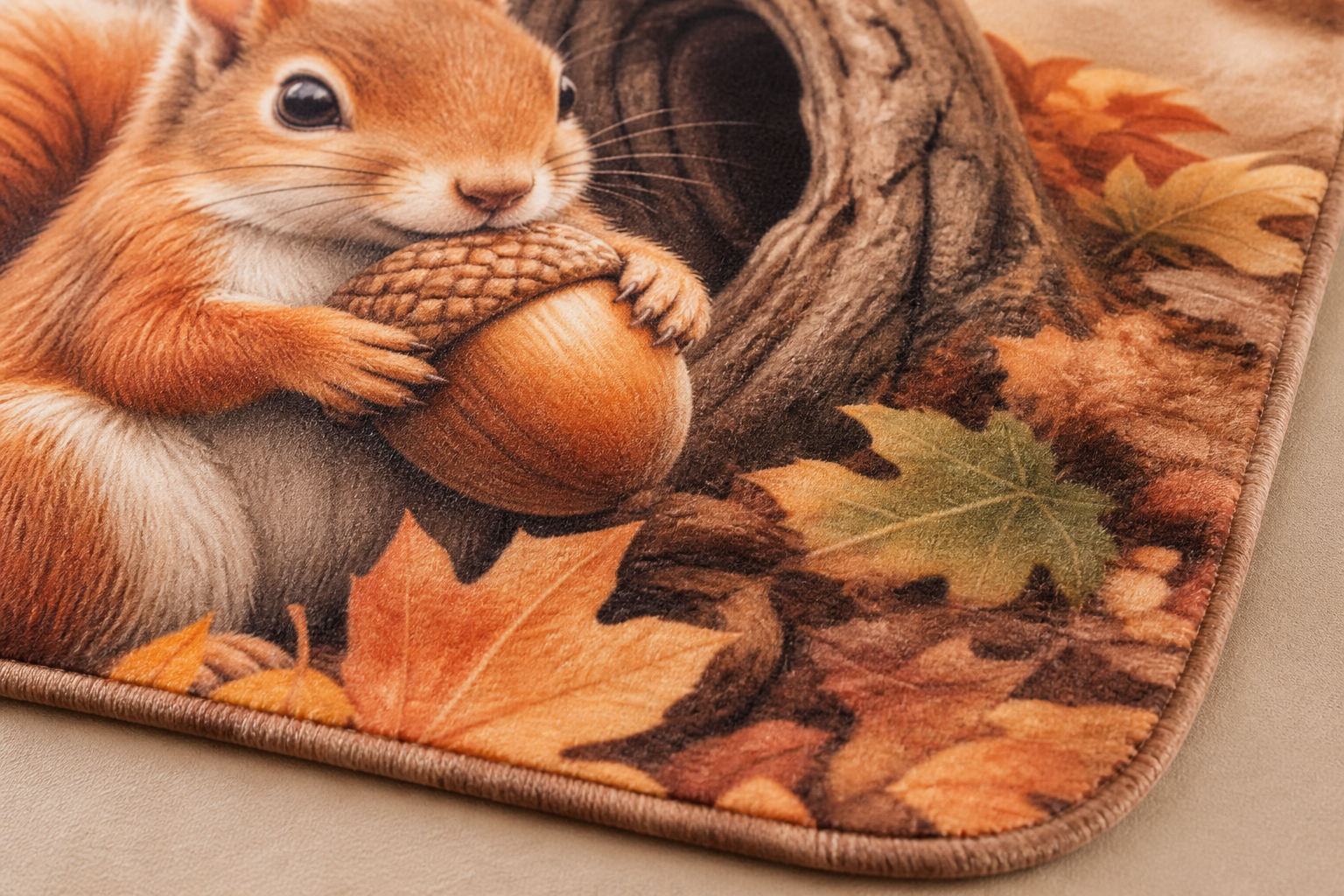 Squirrel Acorn Tree Hollow Throw Blanket Flannel