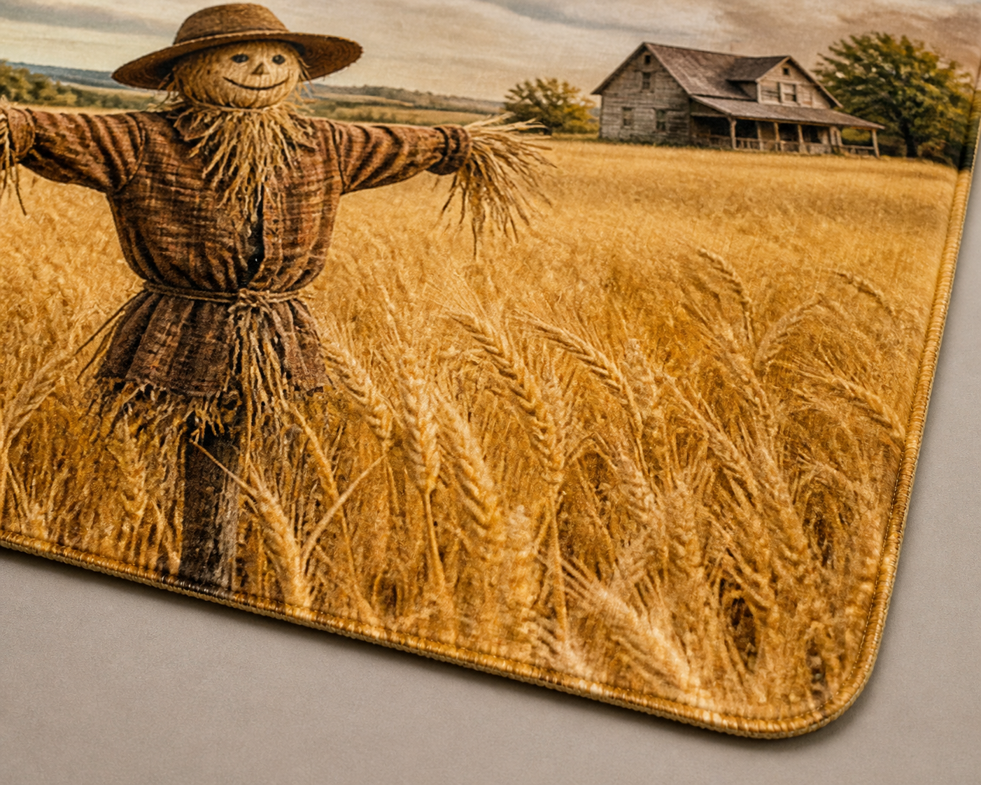 Scarecrow Field Print Throw Blanket Flannel