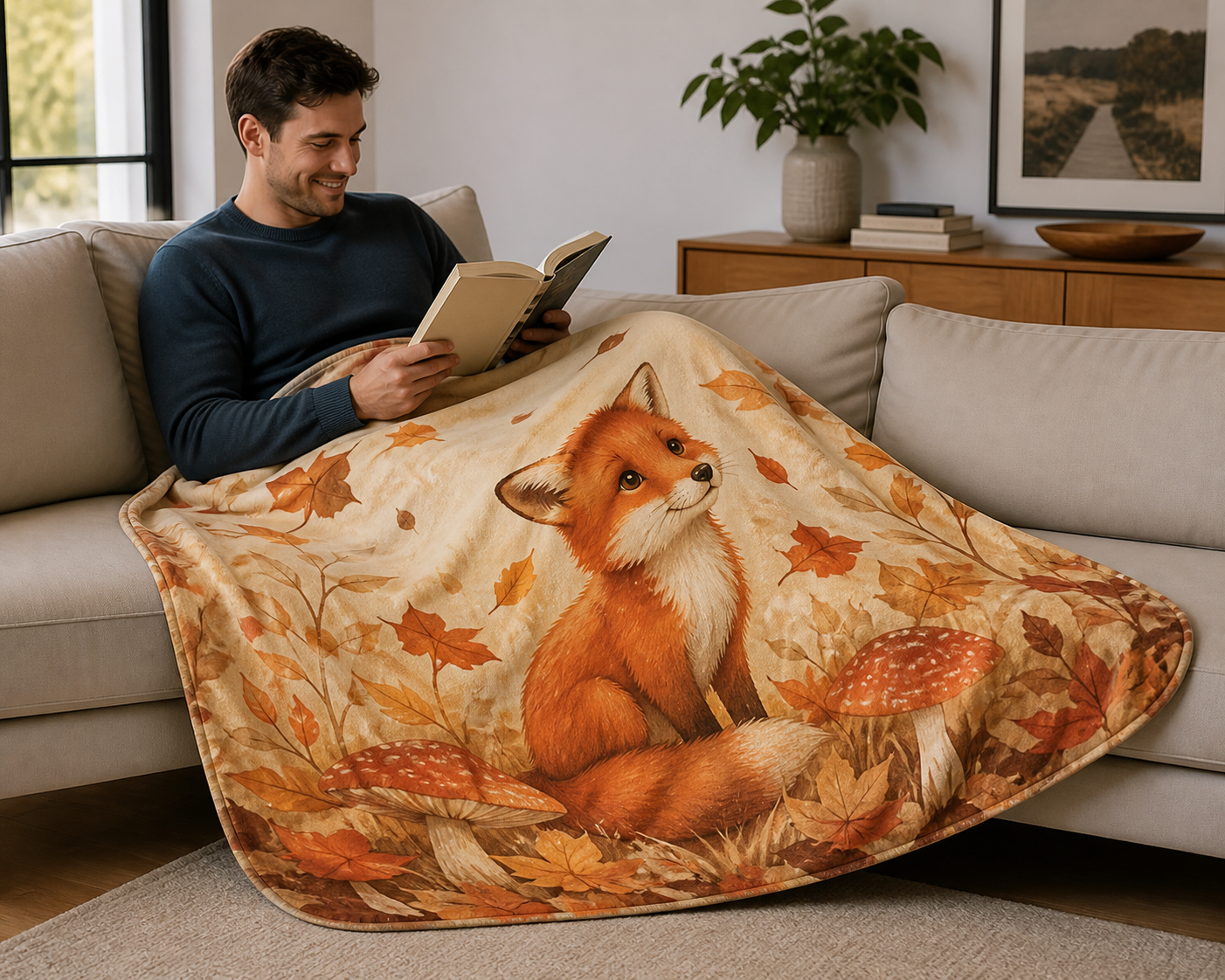 Fox Throw Blanket Flannel