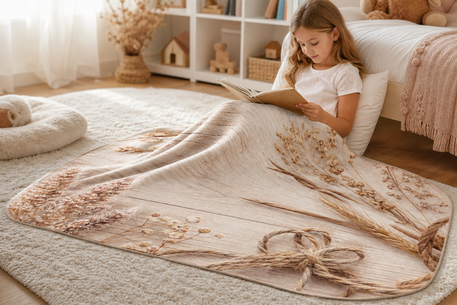 Floral Print Throw Blanket Flannel