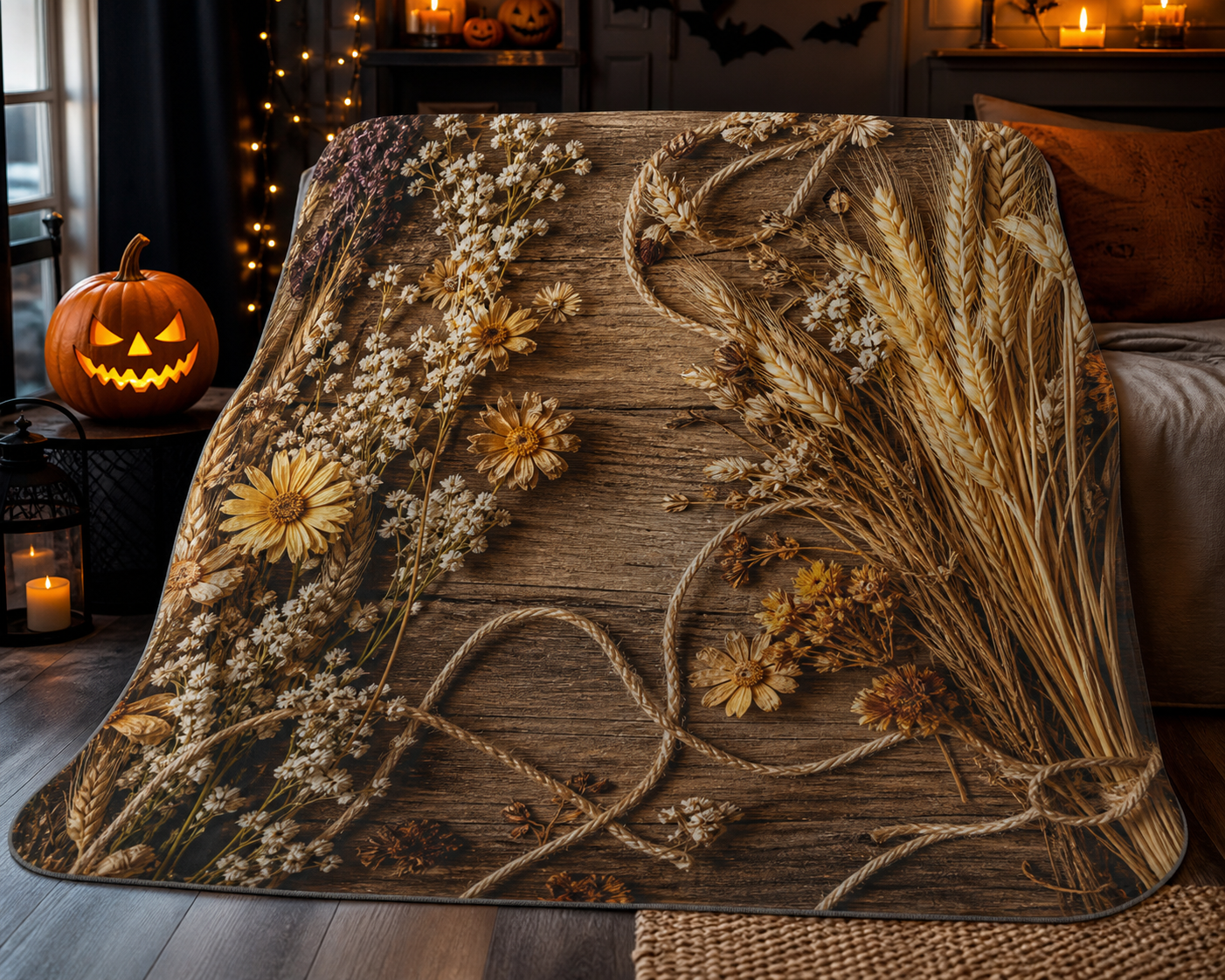 Floral Print Throw Blanket Flannel