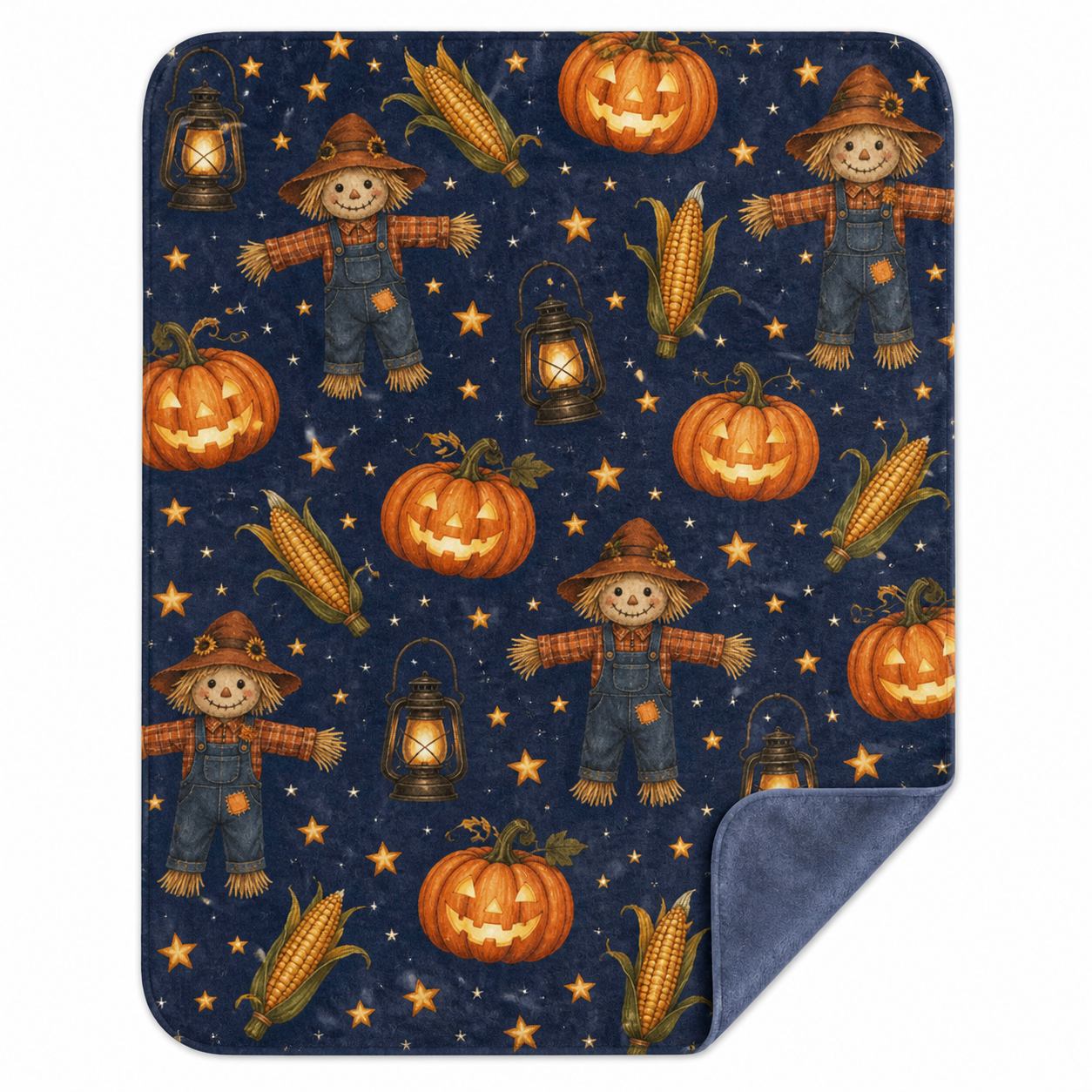 Harvest Pumpkin Throw Blanket Flannel