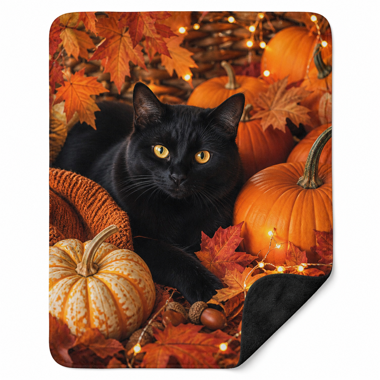 Black Cat Throw Blanket Flannel