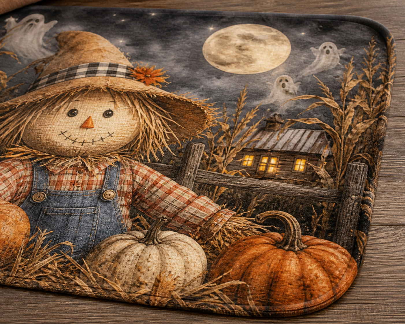 Scarecrow Moonlit Night Throw Blanket Flannel