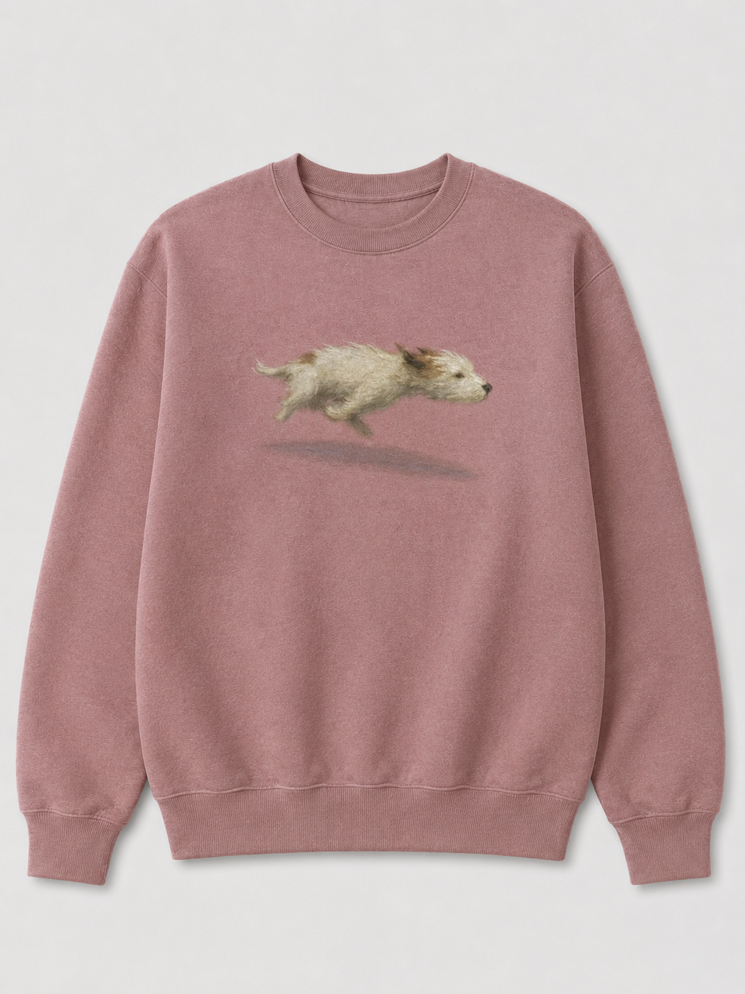 Running Dog Graphic 100% Cotton Crewneck Sweatshirt