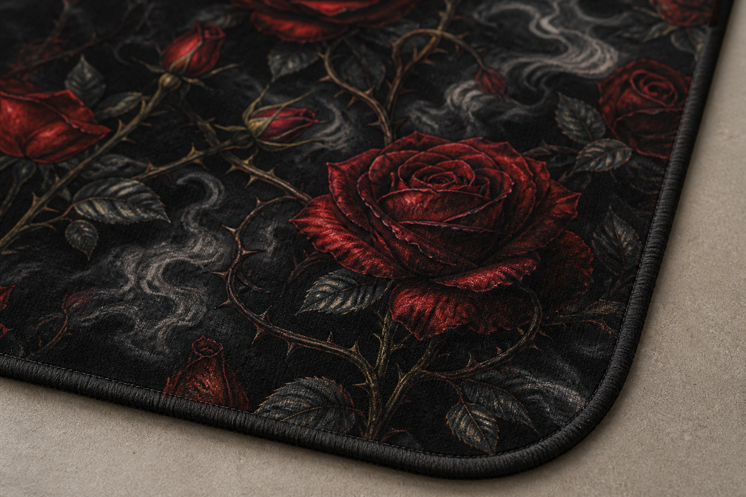 Dark Rose Floral Throw Blanket Flannel