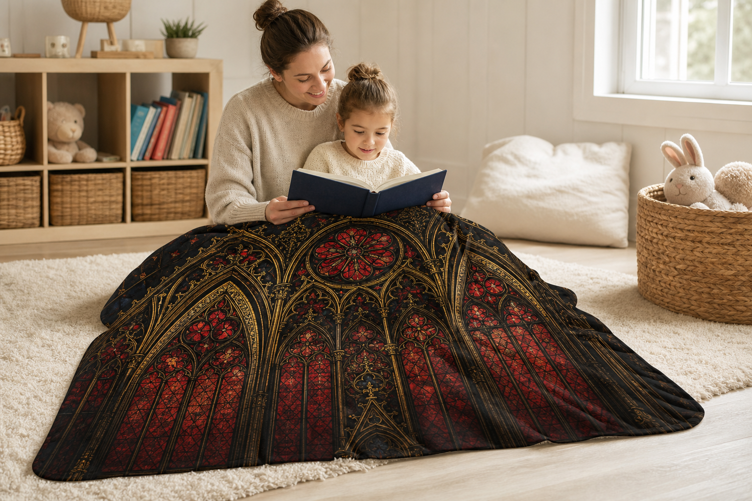 Gothic Cathedral Window Throw Blanket Flannel