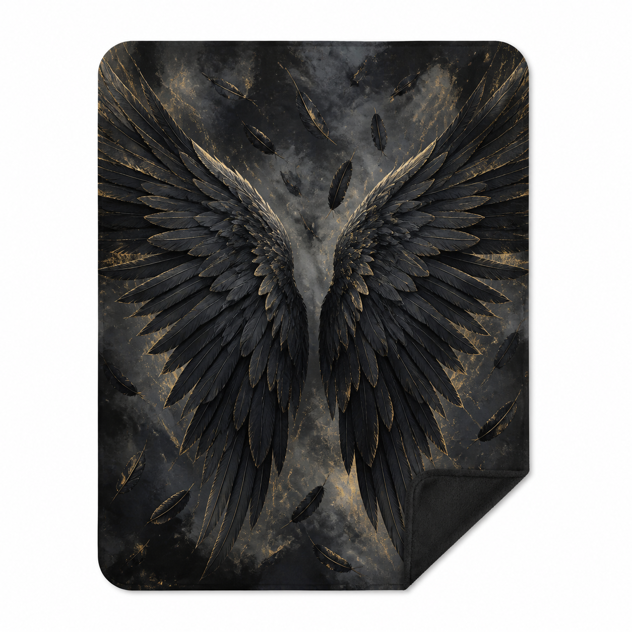 Dark Wings Graphic Throw Blanket Flannel