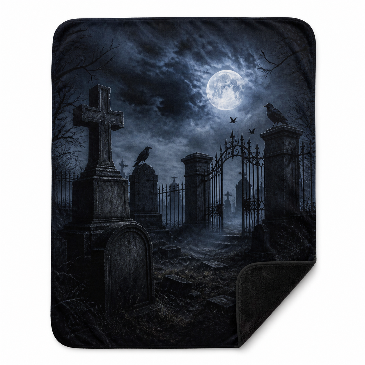 Midnight Graveyard Throw Blanket Flannel