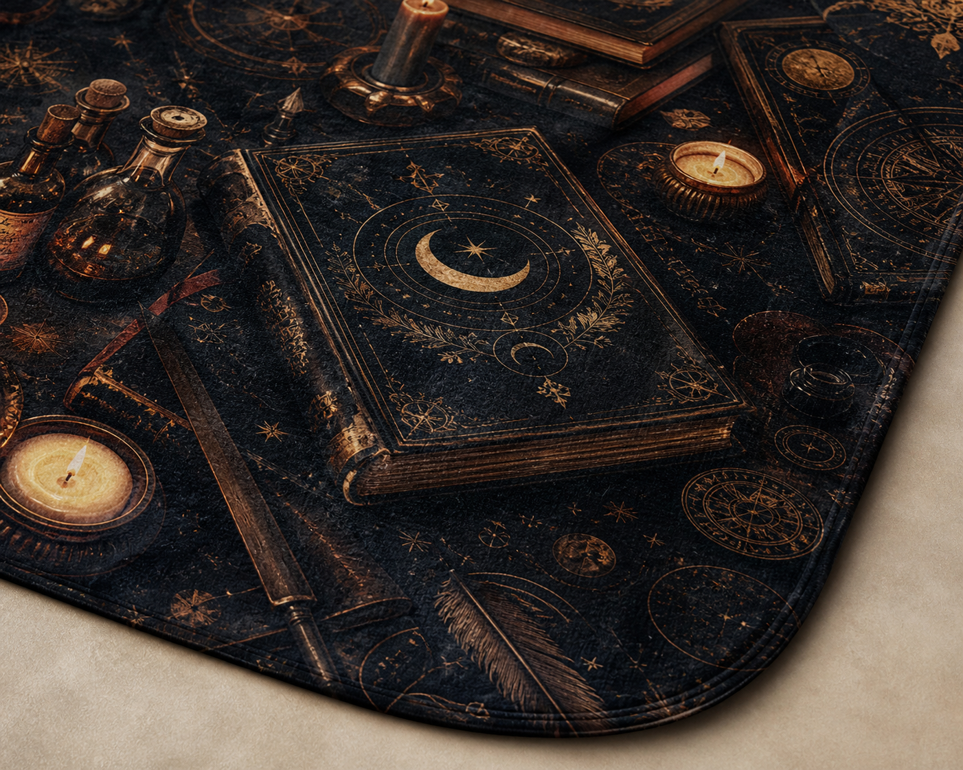 Mystical Book Print Throw Blanket Flannel