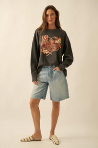 Don't Cry Cowboy Oversize Thermal Graphic Top