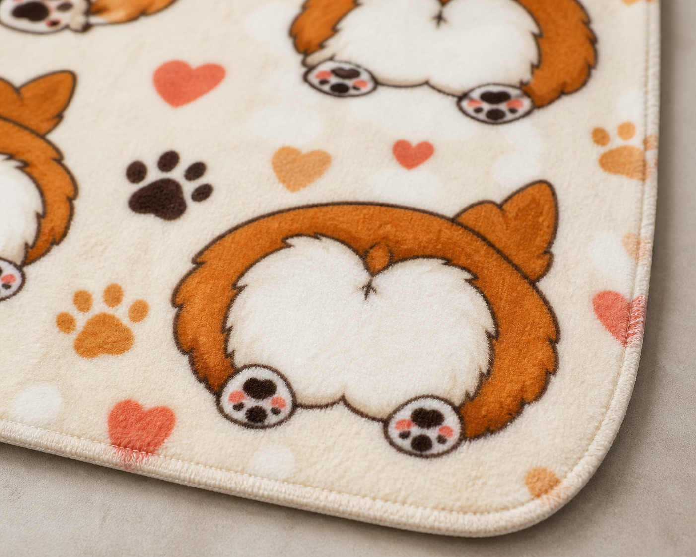 Corgi Butt Print Throw Blanket Flannel
