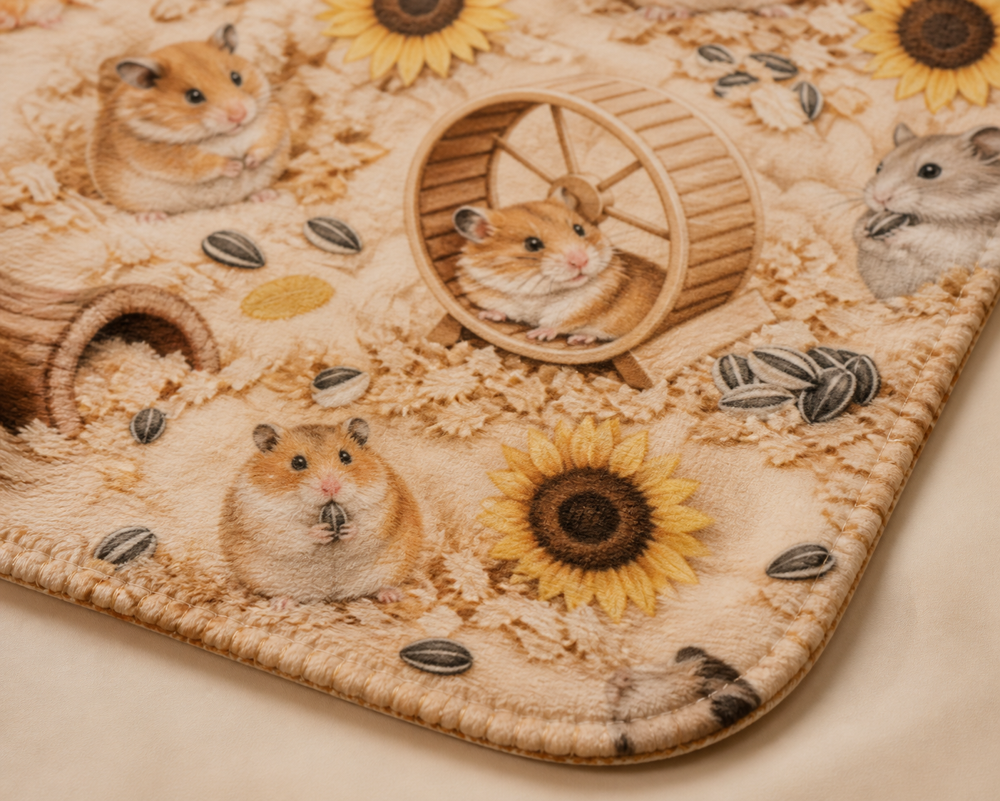 Adorable Sunflower Throw Blanket Hamster Flannel