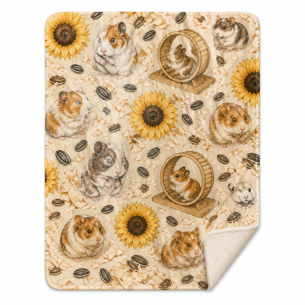 Adorable Sunflower Throw Blanket Hamster Flannel