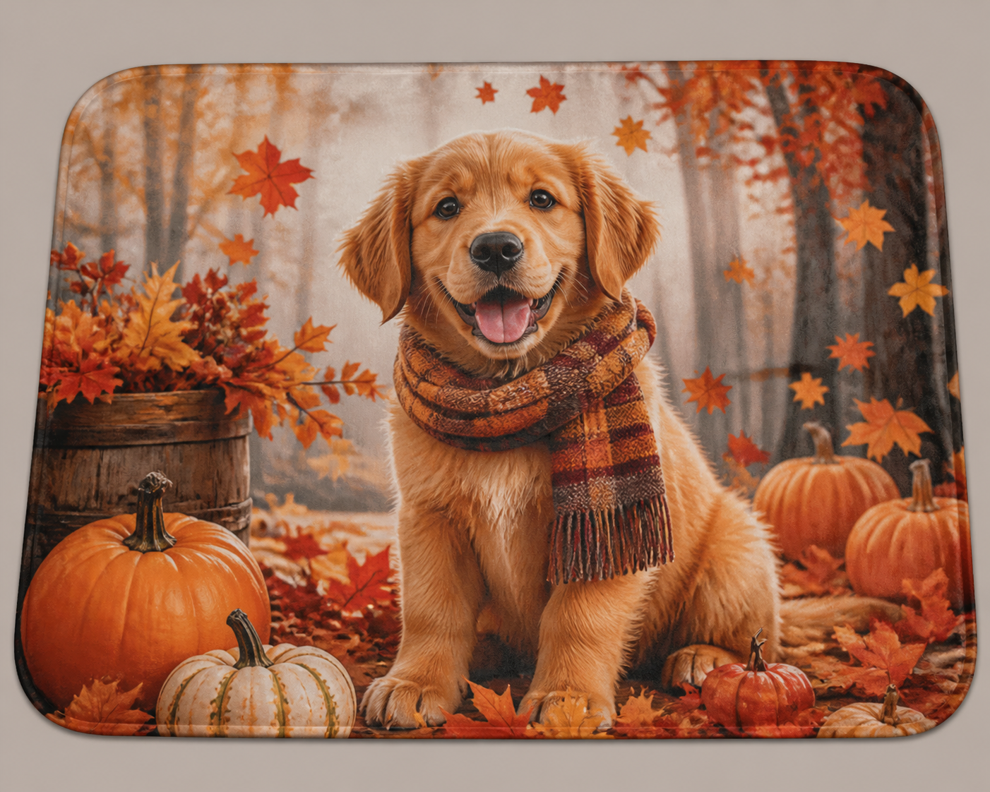 Puppy Plaid Throw Blanket Flannel