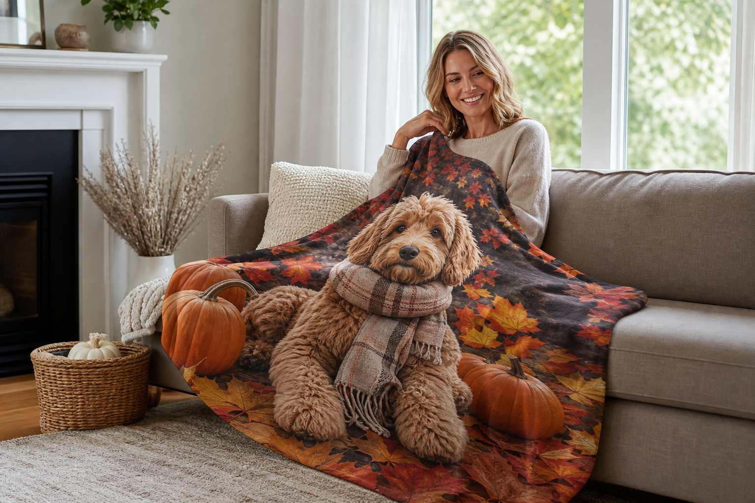 Puppy Plaid Throw Blanket Flannel