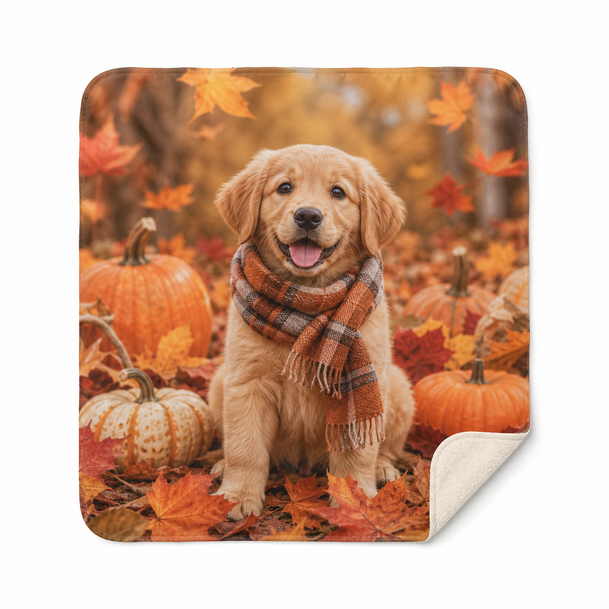 Puppy Plaid Throw Blanket Flannel