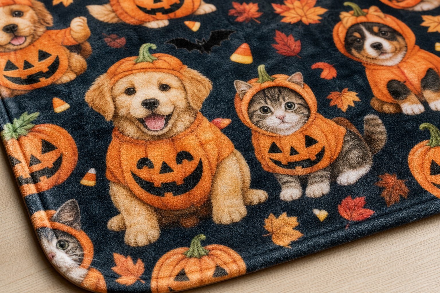 Halloween Pet Pumpkin Blanket Flannel