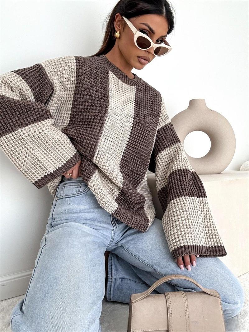 Long-sleeved Multi-color Pullover Sweater