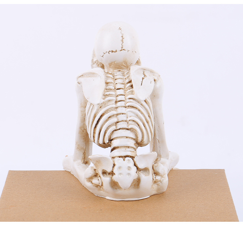 Resin Halloween Skull Decorative Figurine - Skeleton Craft Decorative Item