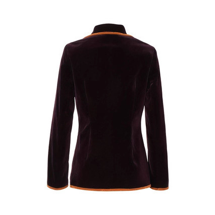 Black Velvet Blazer with Contrast Trim - Luxe