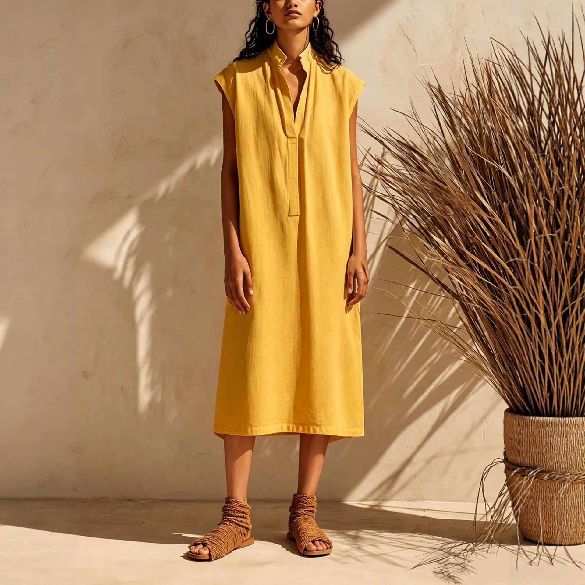 Elegant V Neck Casual Pocket Dress