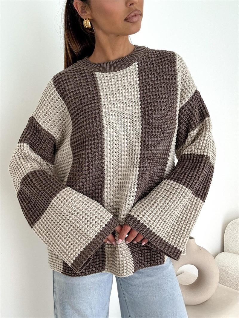 Long-sleeved Multi-color Pullover Sweater