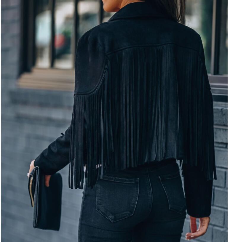 Casual Lapel Tassel Short Jacket