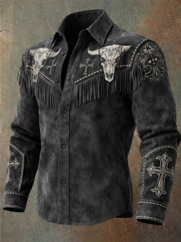 Western Denim Fringe Long Sleeve Jacket
