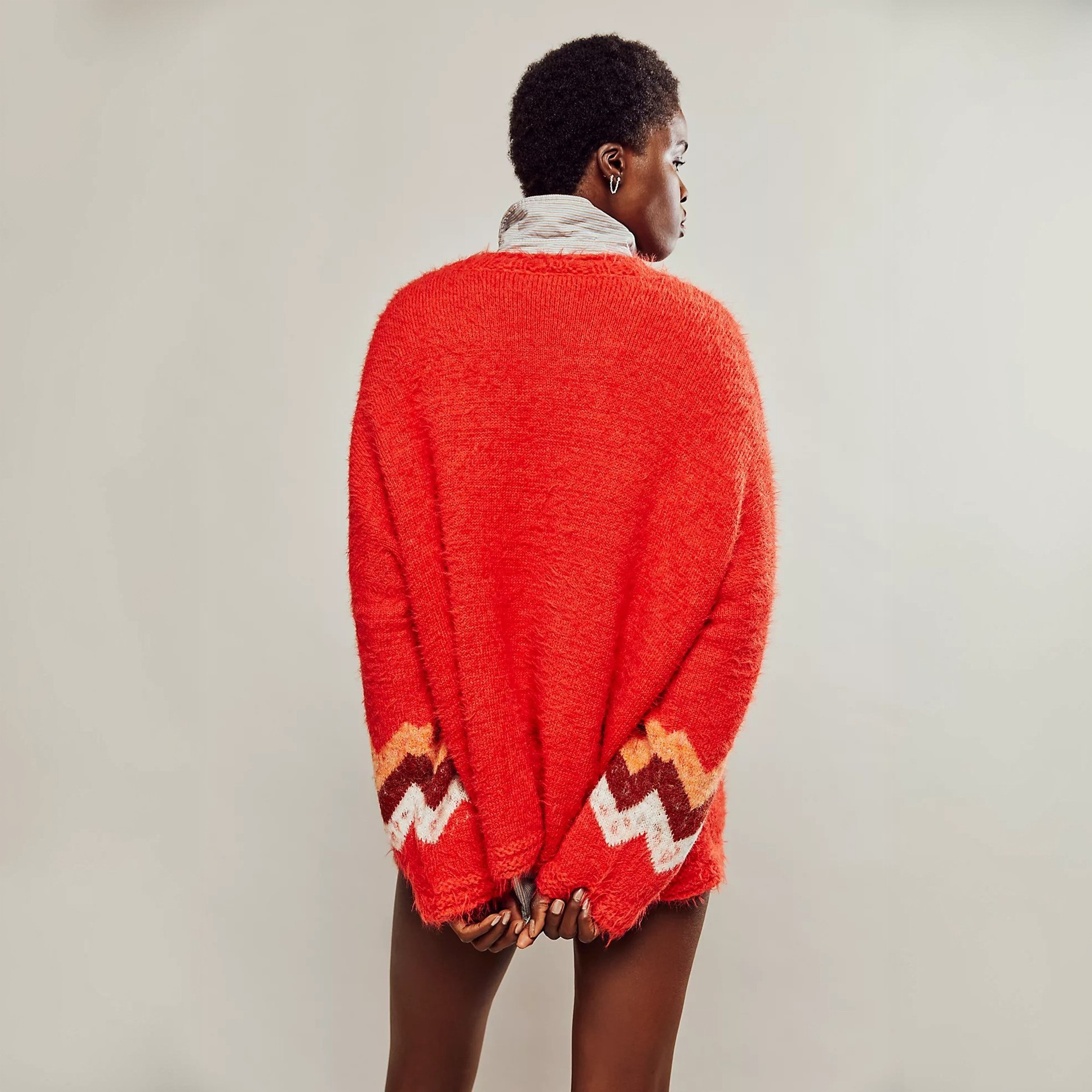 Round-neck Loose Fruit-printed Knitted Sweater