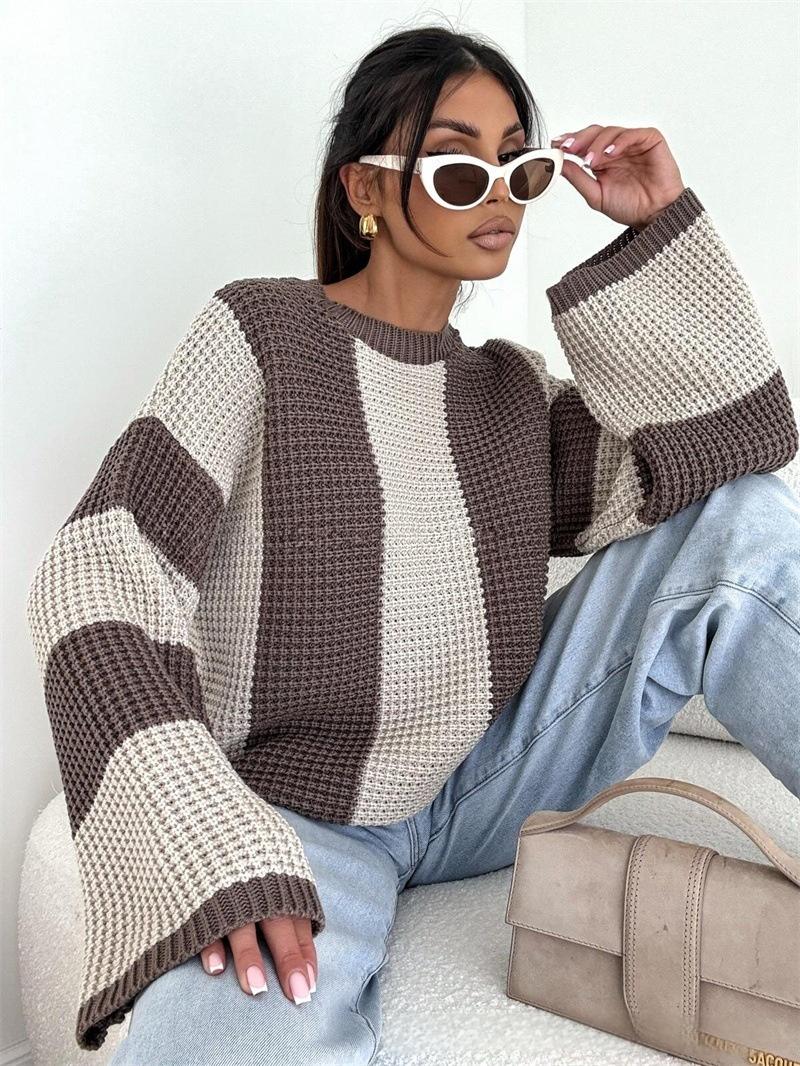 Long-sleeved Multi-color Pullover Sweater