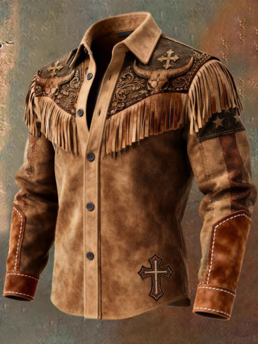 Western Denim Fringe Long Sleeve Jacket