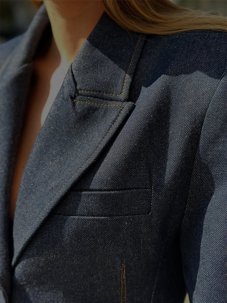 Denim Structured Blazer - Tailored, Chic & Versatile Statement Jacket