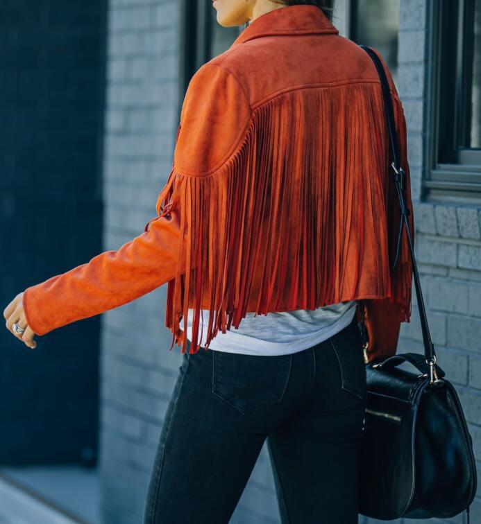 Casual Lapel Tassel Short Jacket