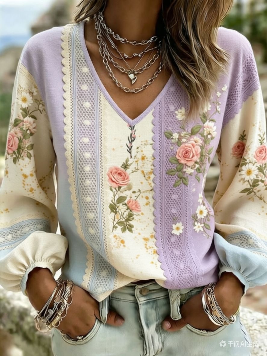 Vintage Bohemian Printed Casual Top