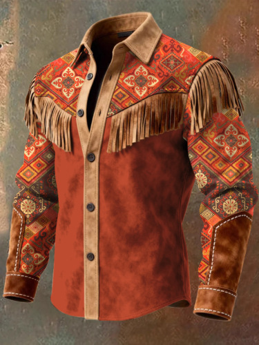 Western Denim Fringe Long Sleeve Jacket