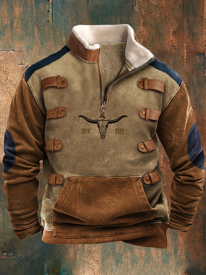 Leather Strap Elegant Printed Long Sleeve Casual Jacket