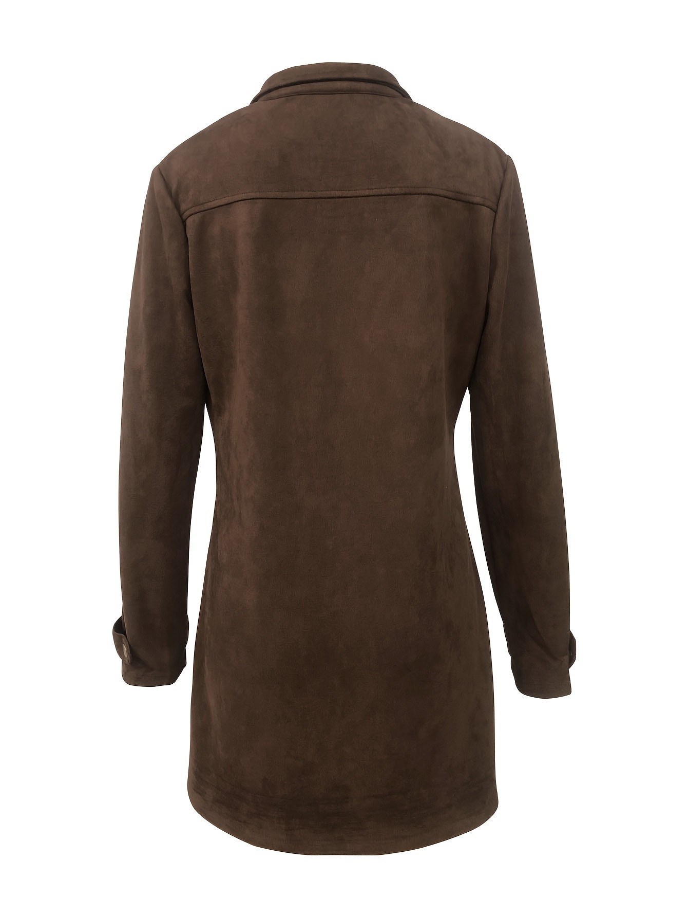 Retro Lapel Brown Deerskin Fleece Casual Jacket