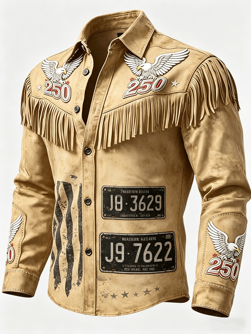 Western Denim Fringe Long Sleeve Jacket
