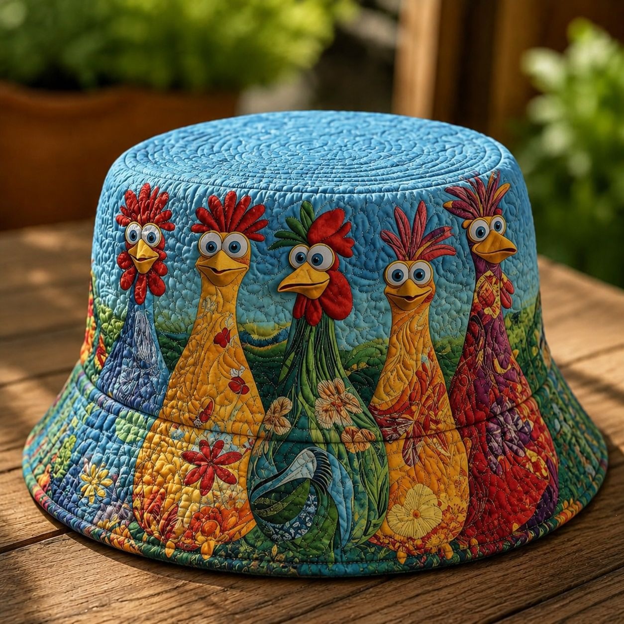 Rainbow Quilted Print Travel Cap