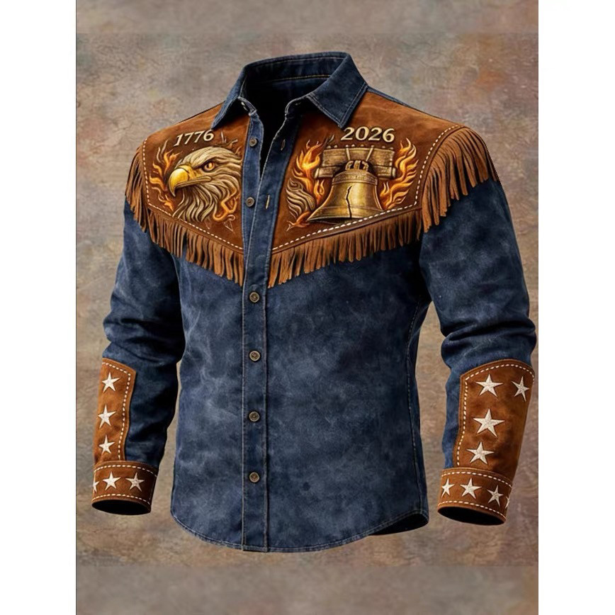 Western Denim Fringe Long Sleeve Jacket
