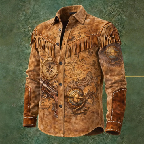 Western Denim Fringe Long Sleeve Jacket