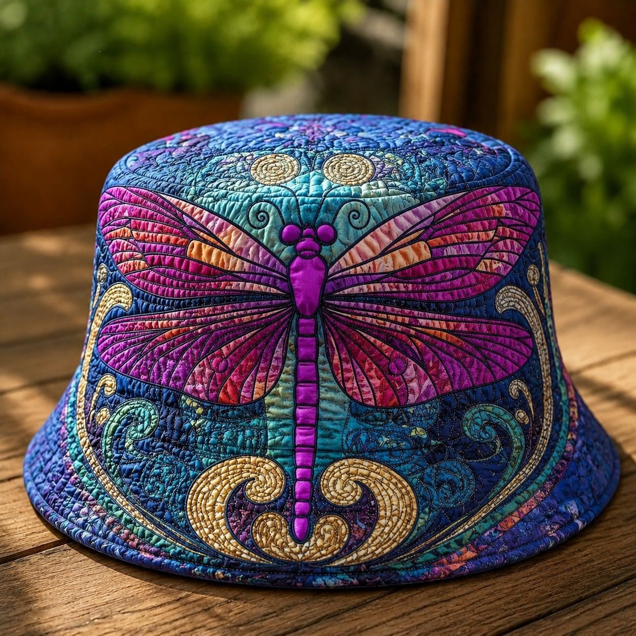 Rainbow Quilted Print Travel Cap